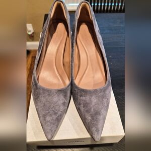 Nordstrom Suede Gray Kitten Heels